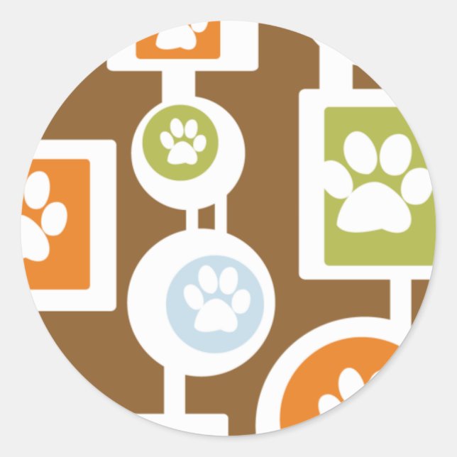 70s Paw Print Pattern Stickers (Front)