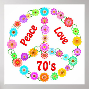 70s Peace Love Poster