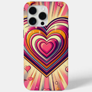 70s pop art heart/Valentines  iPhone 15 Pro Max Case