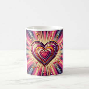 70s pop art heart/Valentines Coffee Mug