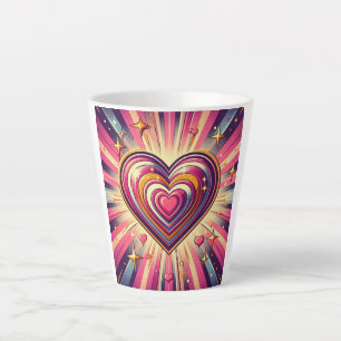 70s pop art heart/Valentines  Latte Mug