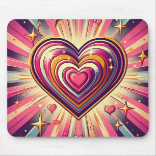 70s pop art heart/Valentines  Mouse Pad