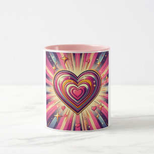 70s pop art heart/Valentine's  Mug
