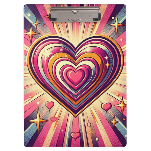70s pop art heart/Valentine's  Mug Clipboard (Front)