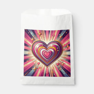 70s pop art heart/Valentine's Mug Favour Bag