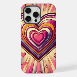 70s pop art heart/Valentine's Mug iPhone 15 Pro Max Case