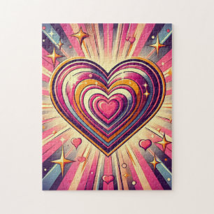 70s pop art heart/Valentine's  Mug Jigsaw Puzzle