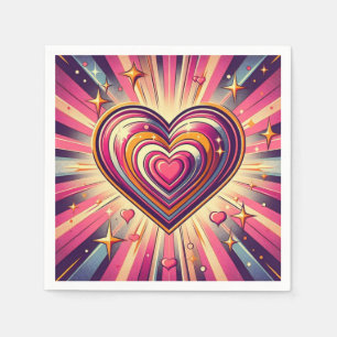 70s pop art heart/Valentine's Mug Napkin
