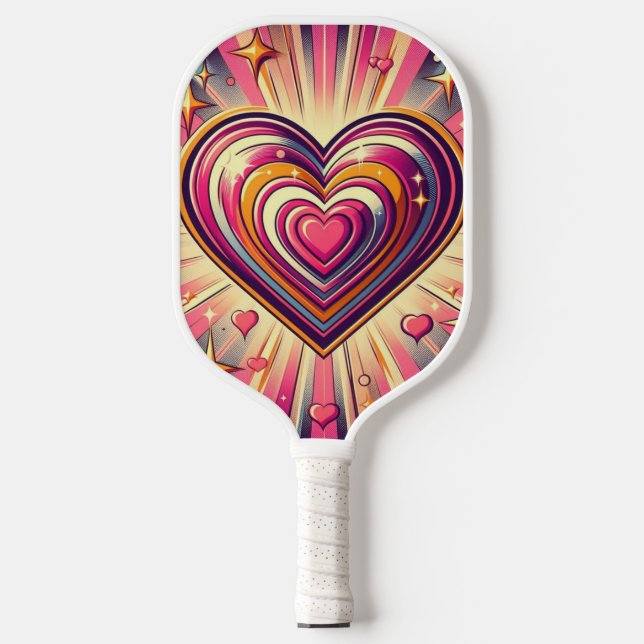 70s pop art heart/Valentine's  Mug Pickleball Paddle (Front)