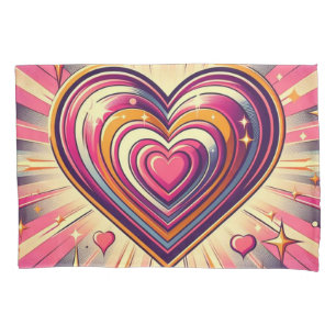 70s pop art heart/Valentine's Mug Pillowcase