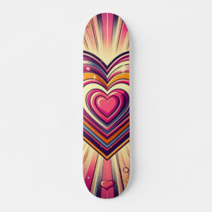 70s pop art heart/Valentines Skateboard