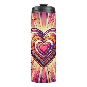 70s pop art heart/Valentines Thermal Tumbler