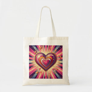 70s pop art heart/Valentines  Tote Bag