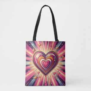 70s pop art heart/Valentines  Tote Bag
