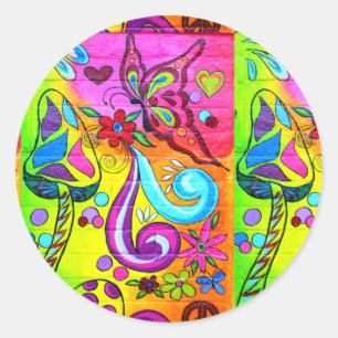 70's psychedelic colourful sticker