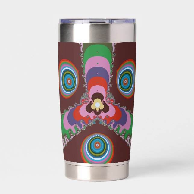 70s Psychedelic Pattern Retro Art Insulated Tumbler (Front)