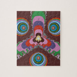 70s Psychedelic Pattern Retro Art Jigsaw Puzzle