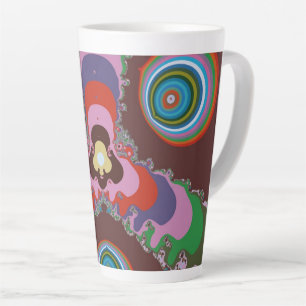 70s Psychedelic Pattern Retro Art Latte Mug