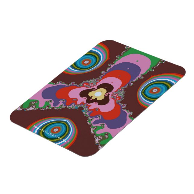 70s Psychedelic Pattern Retro Art Magnet (Left Side)