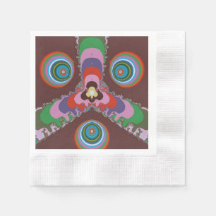 70s Psychedelic Pattern Retro Art Napkin