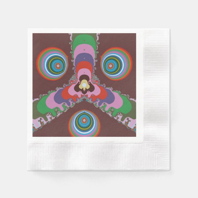 70s Psychedelic Pattern Retro Art Napkin (Front)