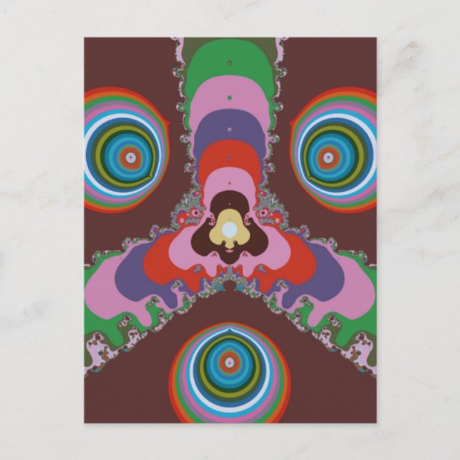 70s Psychedelic Pattern Retro Art Postcard (Front)
