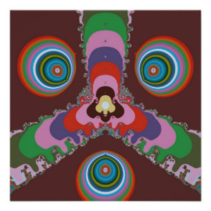 70s Psychedelic Pattern Retro Art Poster
