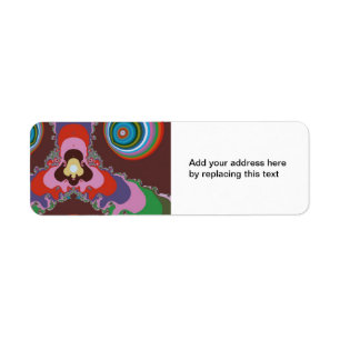 70s Psychedelic Pattern Retro Art Return Address Label
