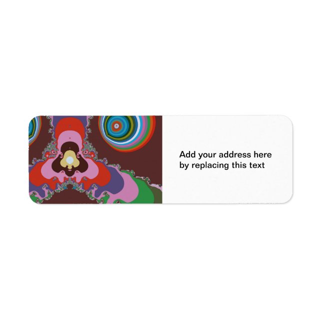 70s Psychedelic Pattern Retro Art Return Address Label (Front)