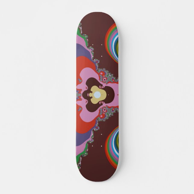 70s Psychedelic Pattern Retro Art Skateboard (Front)