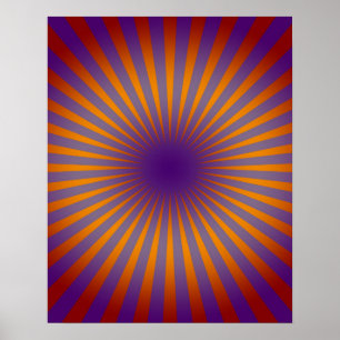 70s Purple Orange Star Burst Wall Art
