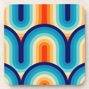 70s Rainbow Curves Coaster