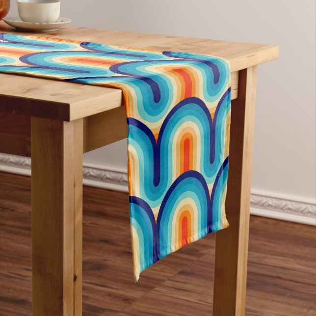 70s Rainbow Curves Long Table Runner (In Situ)