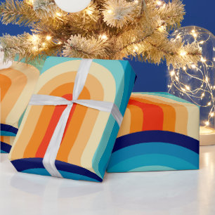 70s Rainbow Curves Wrapping Paper