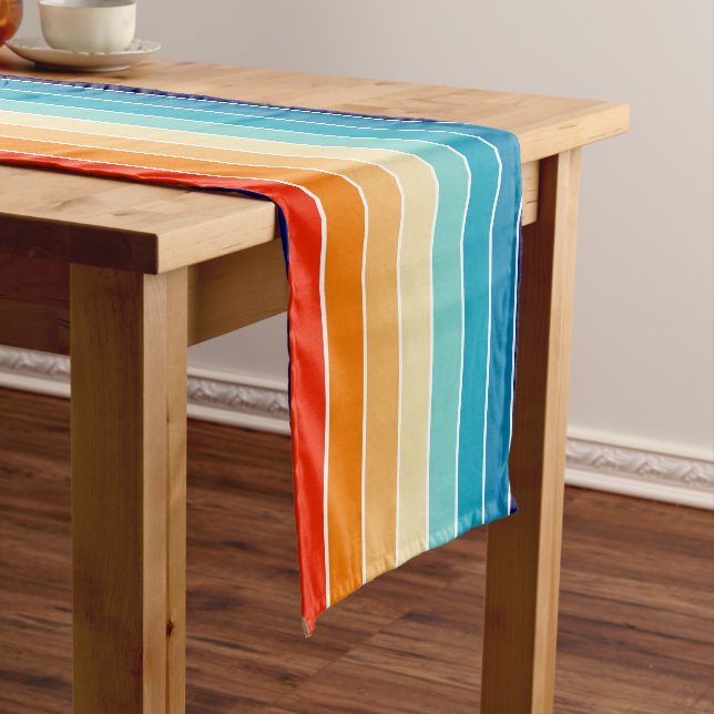 70s Rainbow Stripes Long Table Runner (In Situ)
