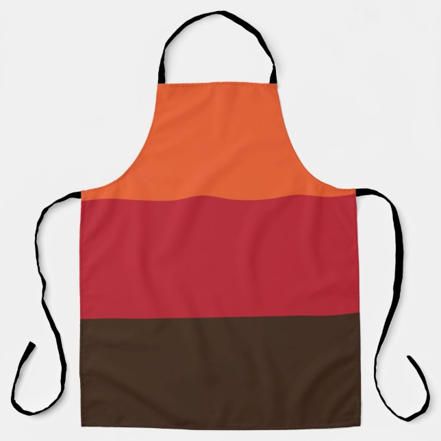70s Retro 3 Striped Vintage Colour Pattern Apron (Front)