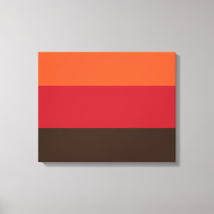 70s Retro 3 Striped Vintage Colour Pattern Canvas Print