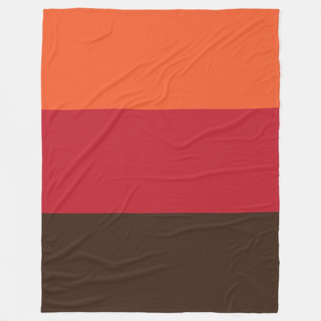 70s Retro 3 Striped Vintage Colour Pattern Fleece Blanket (Front)