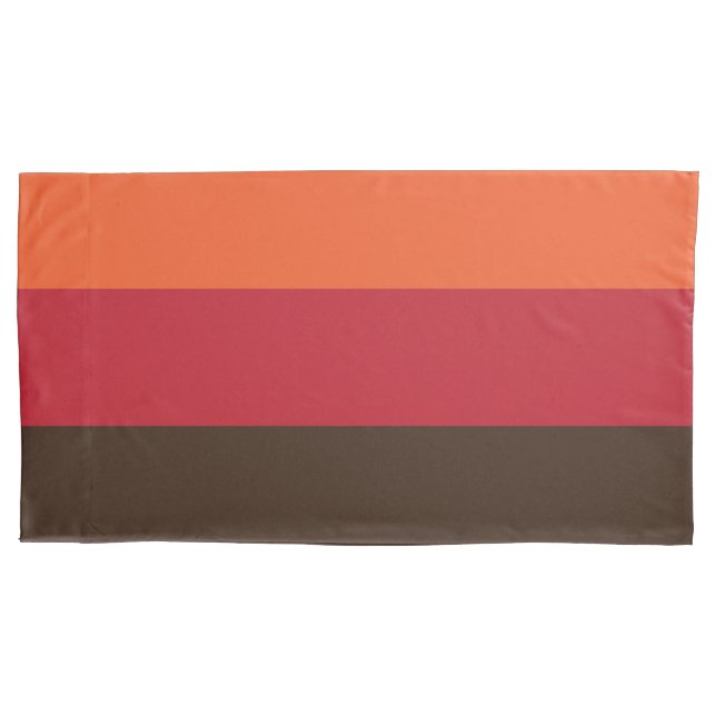 70s Retro 3 Striped Vintage Colour Pattern Pillowcase (Front-Left)