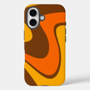 70s Retro Abstract Lava Design iPhone 16 Case