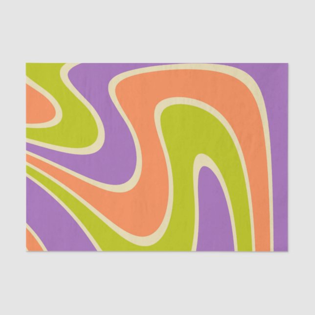 70s Retro Abstract Lava Design Tissue Paper (Front)