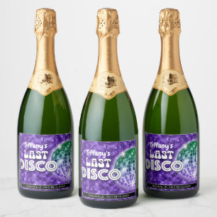 70s Retro Bachelorette Party Last Disco Sparkling Wine Label