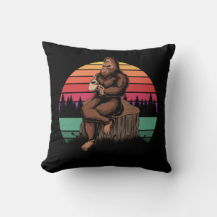 70s Retro Bigfoot & Coffee Cushion
