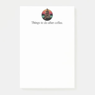 70s Retro Bigfoot & Coffee Post-it Notes