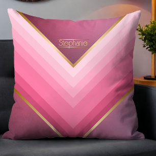 70s Retro Chic Pink And Gold Personalised Cushion