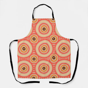 70s Retro Circular Geometric Pattern. Apron