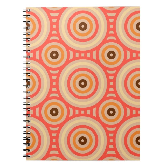70s Retro Circular Geometric Pattern. Notebook (Front)