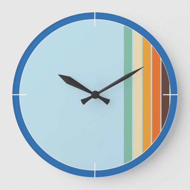 70s Retro Colourful Wall Clock for any Room (Front)