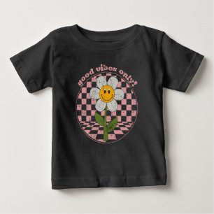 70's Retro Daisy Good Vibes Only Baby T-Shirt