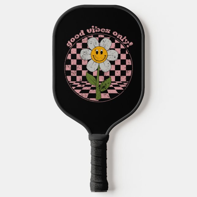 70's Retro Daisy | Good Vibes Only Pickleball Paddle (Front)